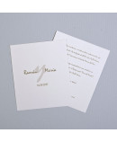 Invitación de boda cosida blanca