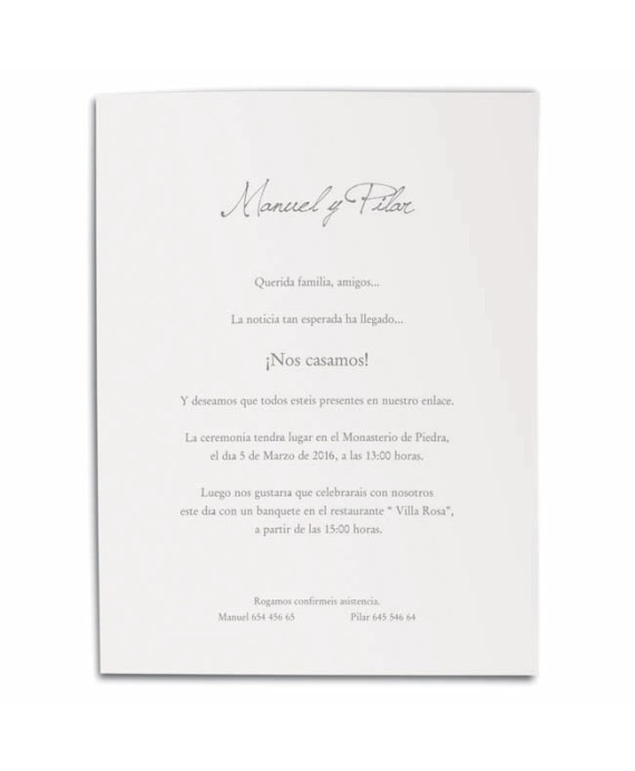 Invitación de boda Brisa