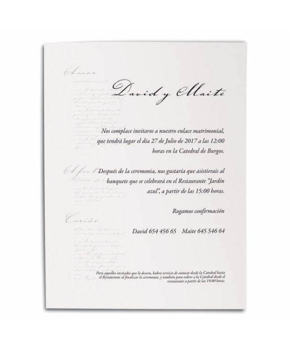 Invitación de boda Passion