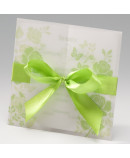 Invitación de boda verdes rosas