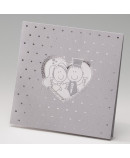 Invitación de boda corazón con novios