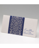 Invitación de boda tribal azul