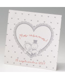 Tarjeta complemento invitción de boda corazones comic