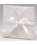 Invitación de boda tribal lazo blanco