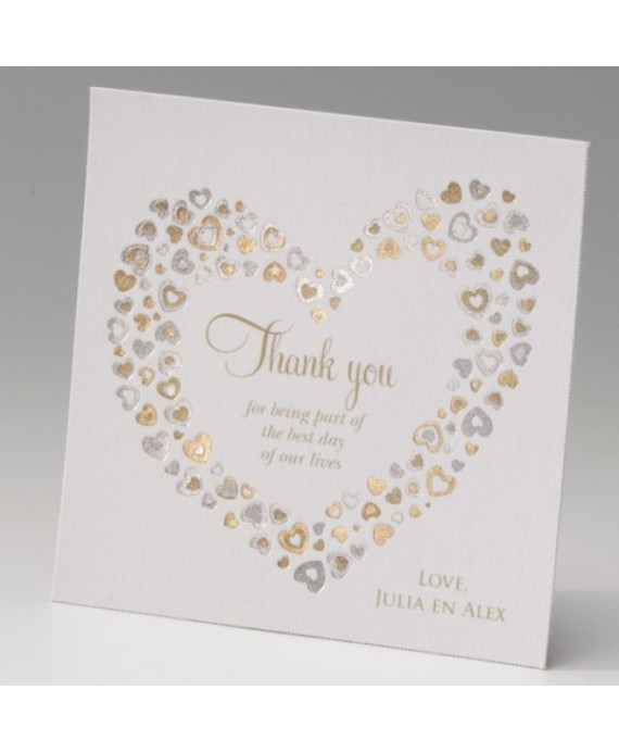 Tarjeta complemento invitción de boda corazón de corazones