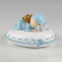 Figura para pastel + hucha bebé almohada azul
